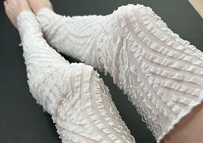 Off White Ruffle Socks Mummy Leg Warmers Bride Costume Ghost Vintage Antique OS • $55