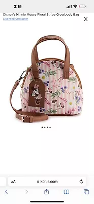 Disney's Women's Minnie Mouse Floral Stripe Mini Satchel/Cross Body Bag-NWT • $34.99