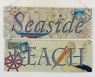 £6.99 • Buy Seaside Or Beach Wall Tin Plaque Sign Bathroom Canal Boat Home Gift Beach Hut