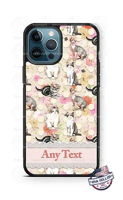 Happy Valentine's Day Floral Cats Phone Case For IPhone 13 Samsung S22 Google 3 • $16.98