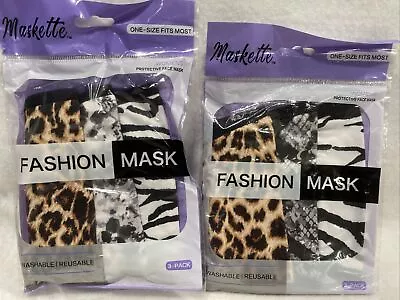 Lot Of 4 Maskette Fashion Masks 3Pk One-Size Fits Most Washable/Reusable SEALED • $6.99