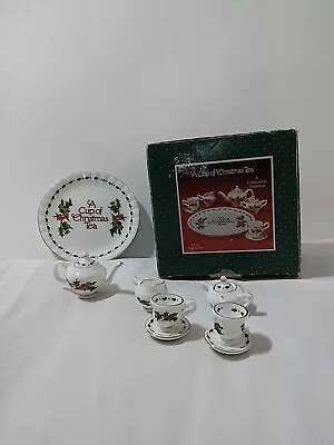 Vintage 1995 A Cup Of Christmas Tea   Mini Tea Set Fine Bone China In Box  CT133 • $9.99