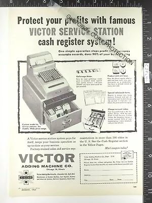 1961 Vintage Magazine AD Victor Cash Register Adding Machine Gas Service Station • $11.50