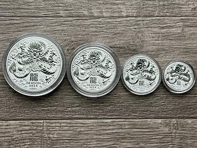 2024 Perth Mint Lunar Year Of The Dragon .9999 Silver 5oz/2oz/1oz/.5ozW/Capsules • $339.99