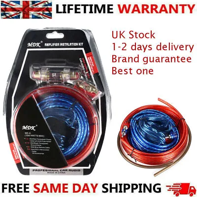 1500W Car Power Amplifier Wiring Kit Audio Subwoofer AMP RCA Fuse Cable Sub UK • £6.99