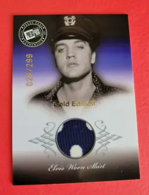 ELVIS PRESLEY WORN Polka Dot Shirt RELIC SWATCH CARD GOLD EDITION #d28/299 2007 • $84.95