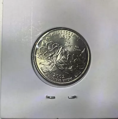 2002 P Mississippi State Quarter.  Uncirculated From US Mint Roll. • $1.99