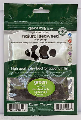 Tropical Marine Centre Marine Aquarium Seaweed Fish Food Green • £3.45