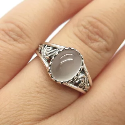 925 Sterling Silver Vintage CNA Thailand Real Clear Quartz Snake Eye Ring Size 7 • $28.99