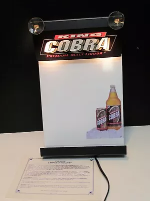 Vintage Cobra Malt Liquor Whiteboard Light Up Sign Nib Condition 13  X 8  X 3   • $79.24