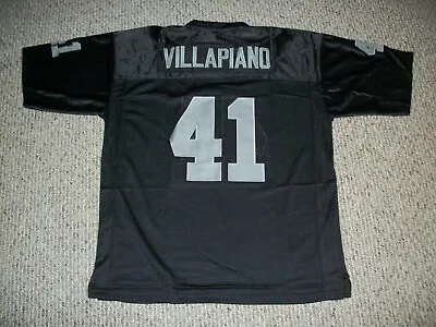 PHIL VILLAPIANO Unsigned Custom Oakland Black Sewn Football Jersey Sizes S-3XL • $38.05