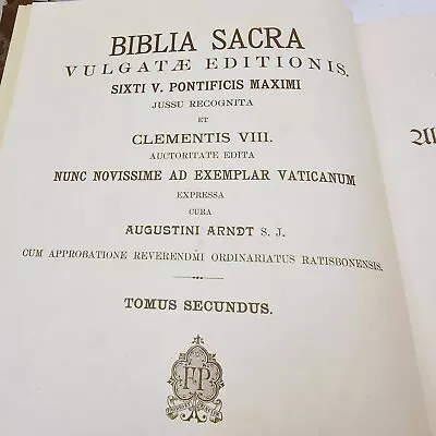 Vintage Antique Book Bible Biblia Sacra Vulgate 1905 Latin Germany Vetus Testa • $99.99