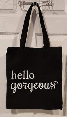 Macy's Hello Gorgeous Black Canvas Tote Bag Shopper Beach Book Bag • $15