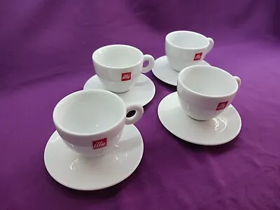 Illy Espresso 6oz 170ml Cups And Saucers X 4 IPA Italy • £40