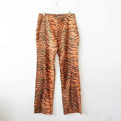 VERSACE Pants Medium Exotic Zebra Leopard Culotte 30 X 32 Straight Velvet Y2K 90 • $288.88