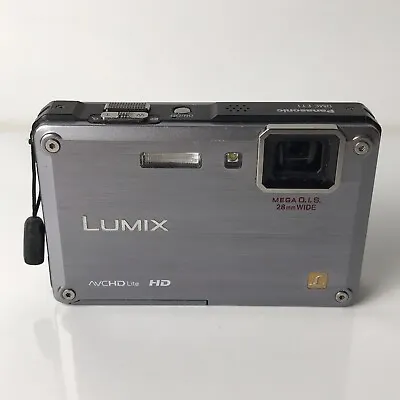 Panasonic Lumix DMC-FT1 12.1 MP Digital Camera - Silver 28mm Wrist Strap UNTESTD • $59
