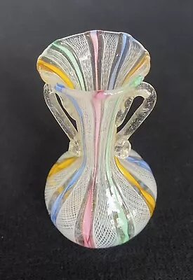 Vintage Murano Venetian Glass Vase Miniature- 4” Tall • $30