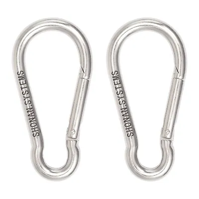 $17.99 • Buy 5.5 Inch Large Carabiner Clips- Stainless Steel Spring Snap Hook, 2 Pack 600 Lbs