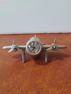Metal Airplane Desk Clock Needs Battery 5E • $42.12