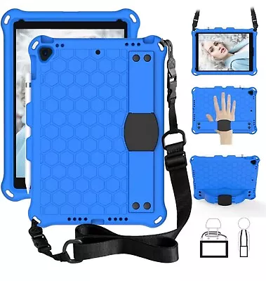 IPad 9/8/7 10.2 Inch Eva Shock Proof Light Weight  Kids Case With Strap - Blue • £12.99