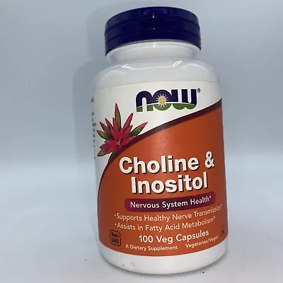 NOW Foods Choline & Inositol 500mg X 100 Capsules - Nervous System Health C69 • £12.99