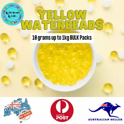 $85 • Buy Yellow Water Beads, Orbeez, Water Crystals, Water Pearls, Dec- 10grams- 1kg BULK