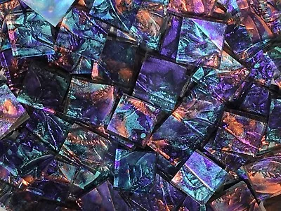 Violet Bluegreen Copper Van Gogh Mosaic Tiles - FREE SHIPPING $75 OR HIGHER • $6.50