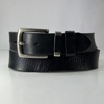Fossil Stretched Wide Black Genuine Leather Belt - Men's Size 36/90 • $14.40