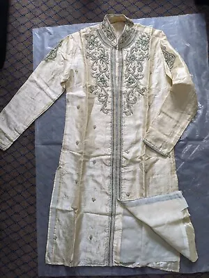 Sherwani Pakistani Indian Ethic Wedding Mens Suit With Extra Salwar And Scarf • £0.99