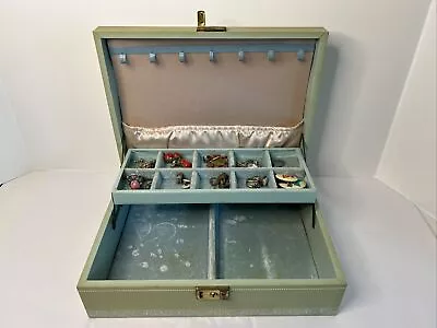 Vintage Mele Tiered Jewelry Box With Vintage Jewelry Rings Earrings PLEASE READ • $24.99