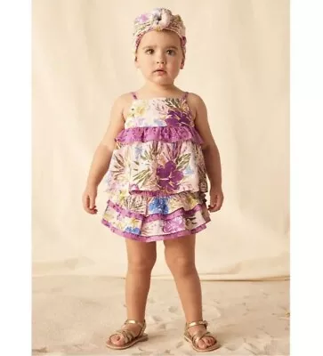 NWT Matilda Jane Hibiscus Tank Bloomers Set Baby Size 6 12 Months • $14.95