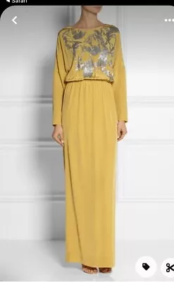 By Malene Birger 100% Silk Gold Sequin Dress EU 34 Cocktail Party Designer • $31.33