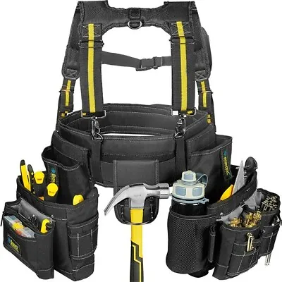 Bravex Tool Belt Tool Vest 20 Bags 1200D Ballistic Nylon For Framers Carpenter • $81.78