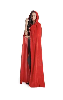 Adult  Velvet Cape Hooded Robes Witch Cosplay Costume Large • $9.74