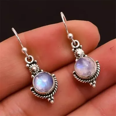 Styilish Moonstone Long Drop Dangle Earrings Elegant Jewelry Gift • $10.88