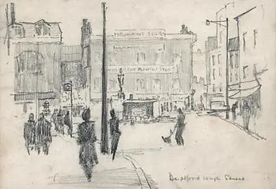FRANK LEWIS EMANUEL (1865-1948) Small Pencil Drawing DEPTFORD HIGH STREET LONDON • £100
