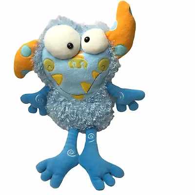 Manhattan Toy Company Plush Monster Soft Toy Fluffy Furry Blue 16 Inches Tall • $42.49