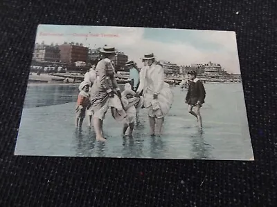 Eastbourne Cooling Their Tootsies Postcard - 84666 • £3