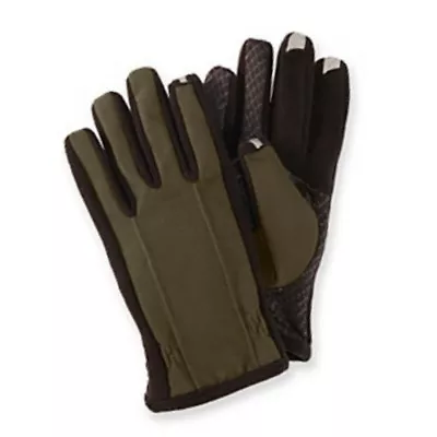 Isotoner Smart Touch Mens Khaki Green Touchscreen Gloves For Texting & IPhones • $32.99