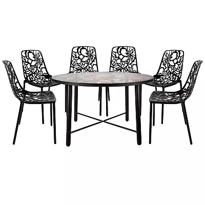 LeisureMod Devon 7-Piece Aluminum Patio Dining Set With Table And 6 Chairs • $3808