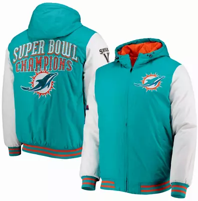 Miami Dolphins Superbowls Varsity Full-Zip Hooded Jacket Men's Size XL NFL GIII • $100