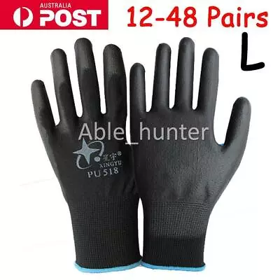 12/48 Antistatic Nylon Gloves Work Safety Working Mechanic Gloves Garden Builder • $18.95