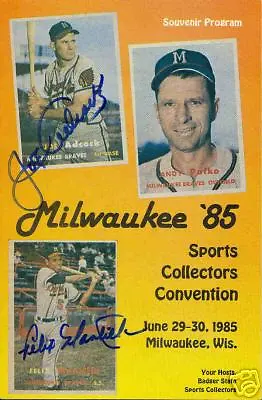 Joe Adcock Felix Mantilla 1957 Milwaukee Braves Autographed Card Show Program • $80