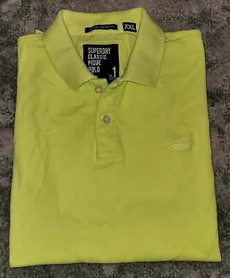 £17.99 • Buy Mens Superdry Vintage Destroyed Short Sleeve Pique Polo Shirt T-Shirt Yellow XXL
