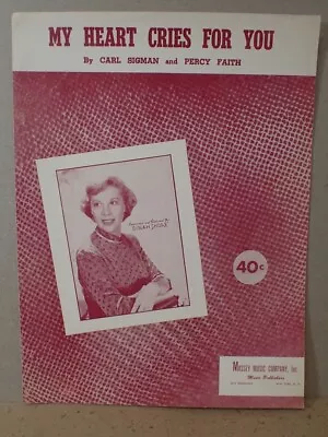 (1) Vintage Sheet Music DINAH SHORE - My Heart Cries For You • $9.99