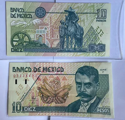 Mexico Banknote 10 Pesos. Mexican 10 Peso 1994 Series  A   NEW  Bill. LOT 5 PCS • $389