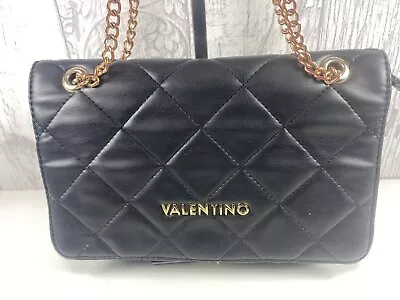 Valentino By Mario Valentino Ocarina Black Quilted Satchel HandBag RRP £99 • £10.50