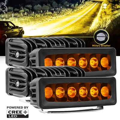 4x 6inch Cree Amber LED Work Light Bar Spot Fog Driving Lamp 4WD Offroad Truck  • $119.99