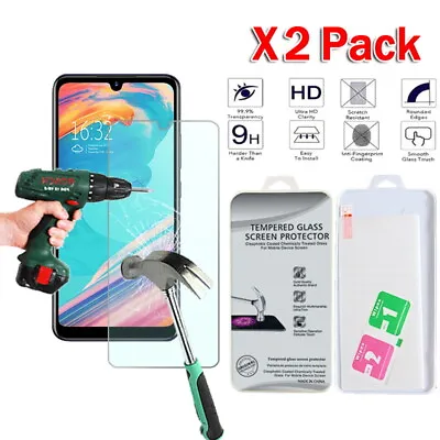 2 Pack Tempered Glass Screen Protector Cover For LG G6 G7 G8 K10 K30 K40 Q6 Q60 • £2.66