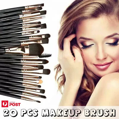 20 Pcs Makeup Brush Set Eyeshadow Eyebrow Powder Foundation Contour Lip Brushes  • $7.55